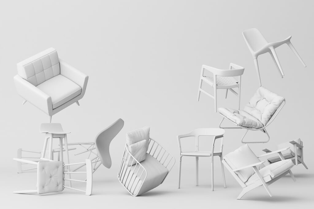3D Rendering | White Furniture Picsera