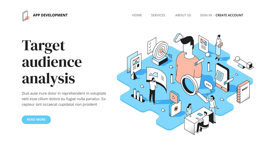 Target Audience Analysis Isometric Concept Image