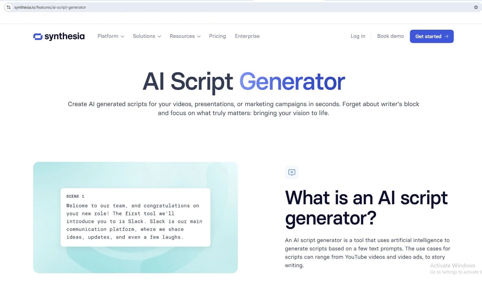 Synthesia AI Script Generator