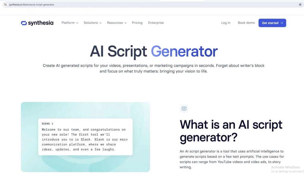 Synthesia AI Script Generator
